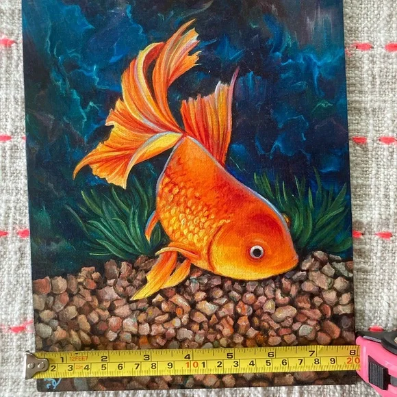 Vibrant Orange Goldfish Canvas Art - Picture 4 of 4